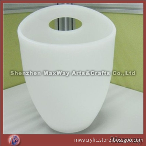 Oval white mini polished perspex ice bucket
